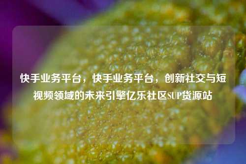 快手业务平台，快手业务平台	，创新社交与短视频领域的未来引擎亿乐社区SUP货源站  第1张